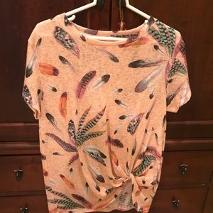 Ladies feather short sleeve boutique shirt